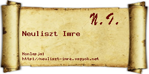 Neuliszt Imre névjegykártya